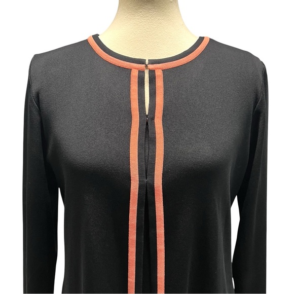 Misook 2 Piece Black Tank & Jacket Coral Trim Women’s Small/Medium - Picture 3 of 12